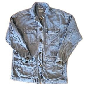 Marine Layer Faded Blue Shirt Jacket Small Double Pockets Cotton